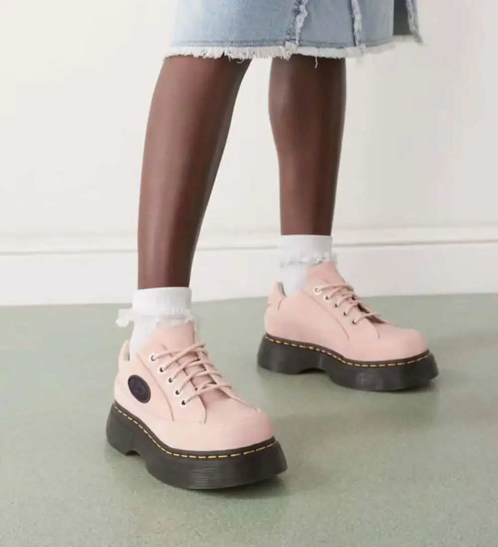 Dr Martens Buzz 5i Suede Leather Platform Shoes Womens Size 7 EU 38 Powder Pink